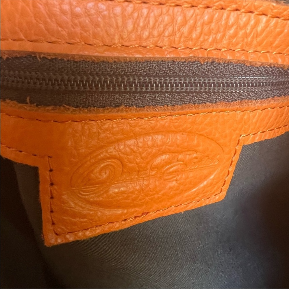 Onna Ehrlich Orange Leather Satchel with Gold Hardware Flawless Like brand new - Picture 9 of 9